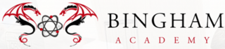 Bingham Academy Logo, black and red dragon